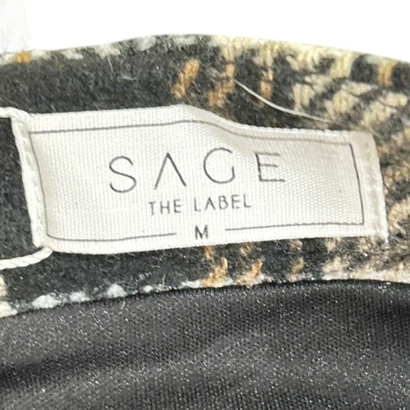 New with tags Sage the Label Black/Cream Plaid wool lined Mini Skirt size medium - Picture 5 of 6